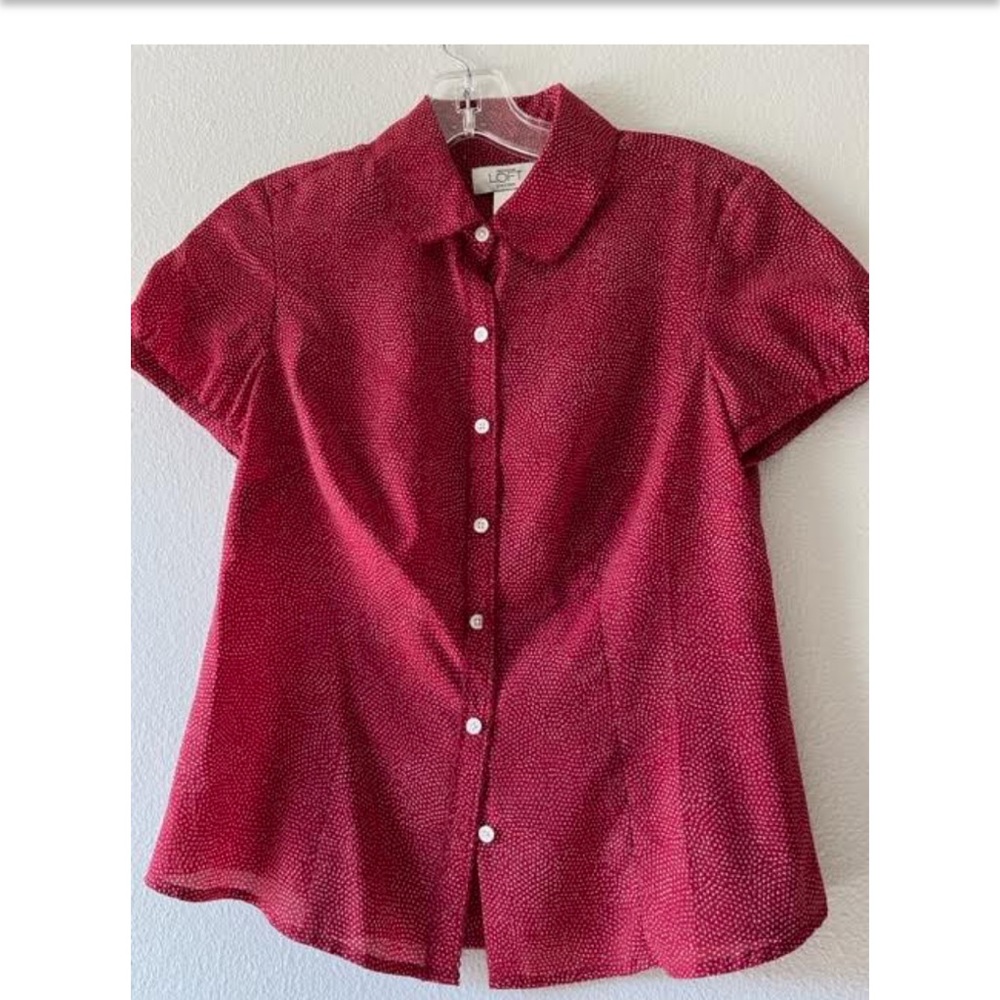 Loft 4P red print blouse